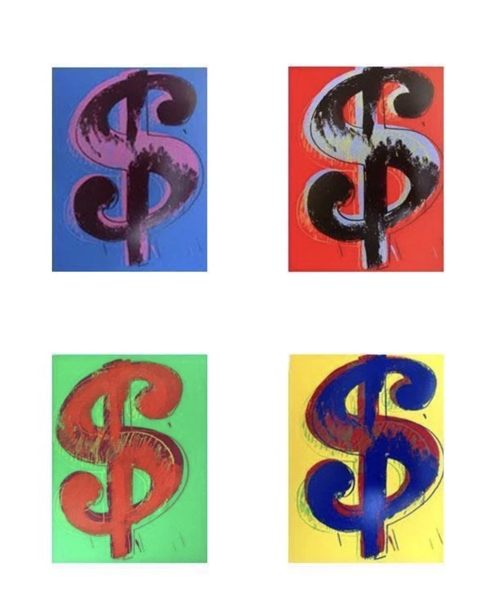 Dollar Signs — Complete 4-Print Portfolio (after Andy Warhol)