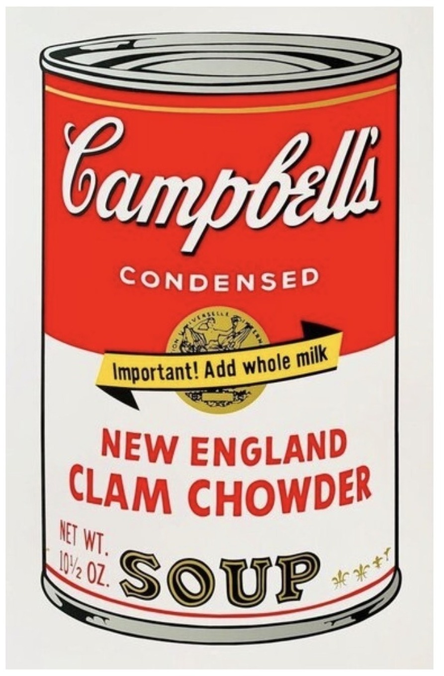 Soup Can II — New England Clam Chowder (11.55) (after Andy Warhol)