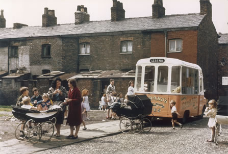Mothers and Children Chatting Around Ice Cream Van, Hulme