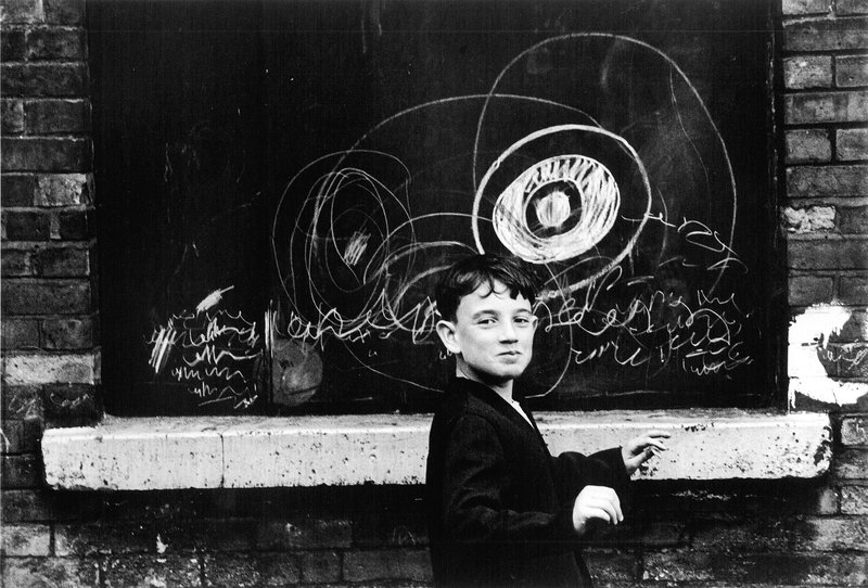 Boy with Target Graffiti