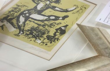 Marc Chagall framed work at Zebra One Gallery