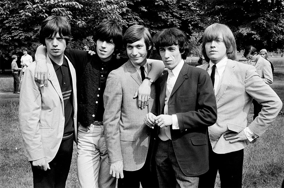 The Rolling Stones pose for a group portrait in Regent's Park, London in July 1964