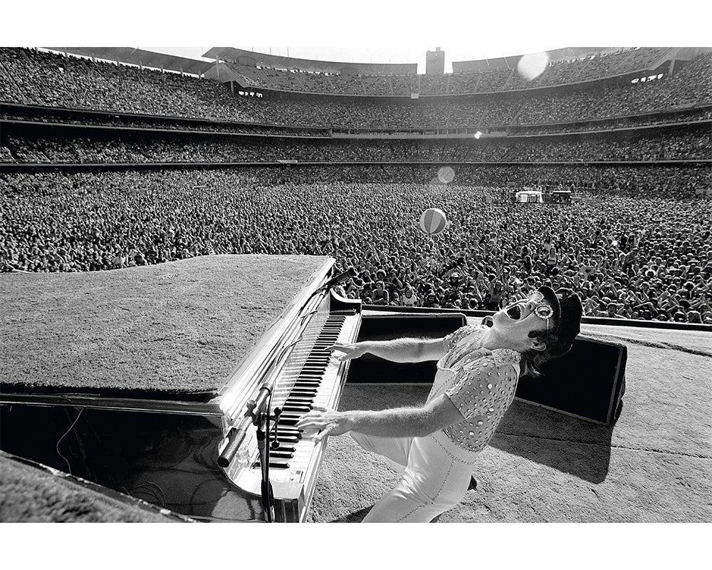Elton John performing in LA, 1975