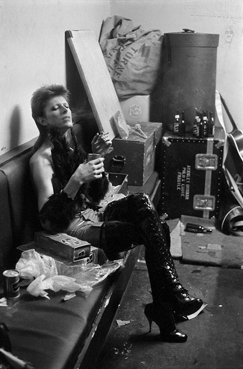 David Bowie backstage as Ziggy Stardust at the Marquee Club in London, 19 October 1973