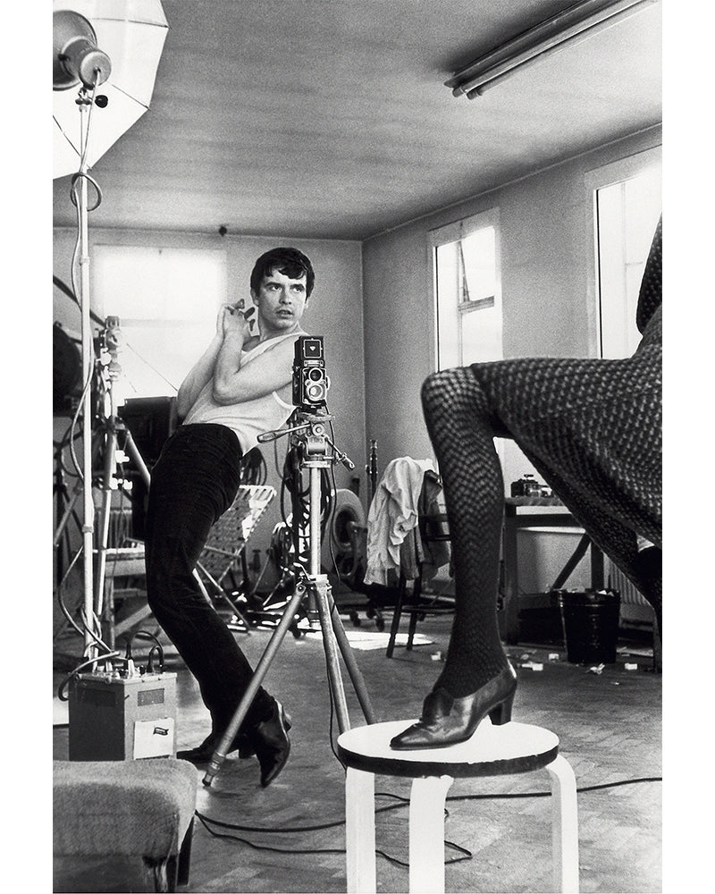 David Bailey leading a photoshoot, 1965