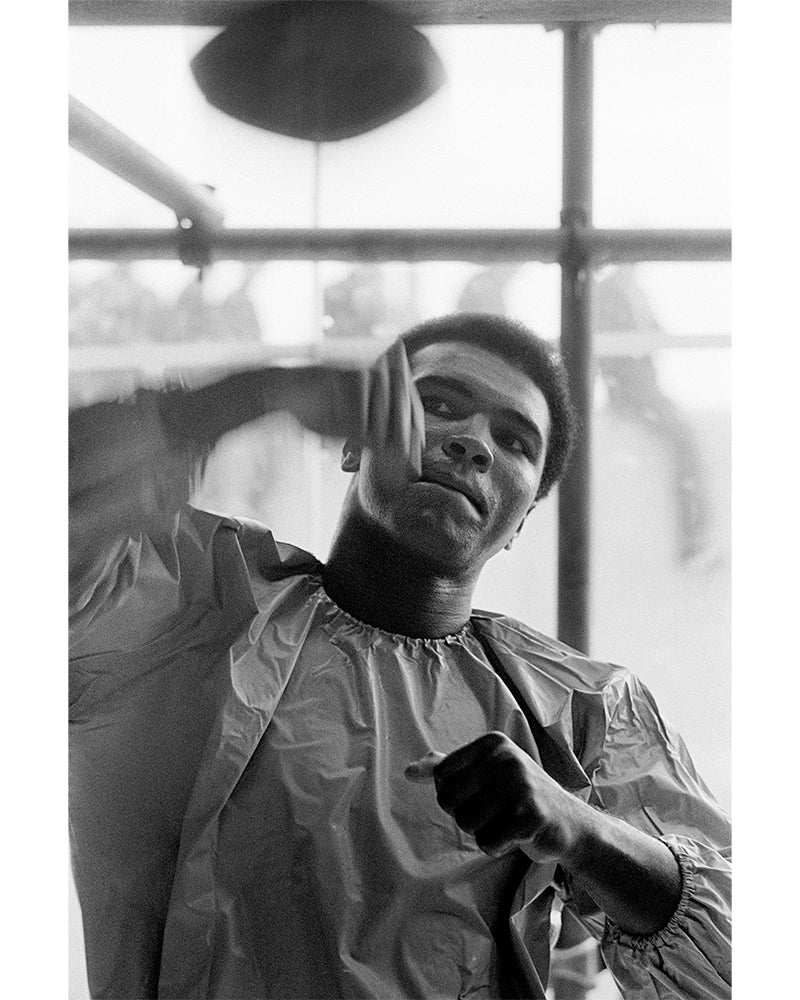 Muhammad Ali using the speedbag, 1972