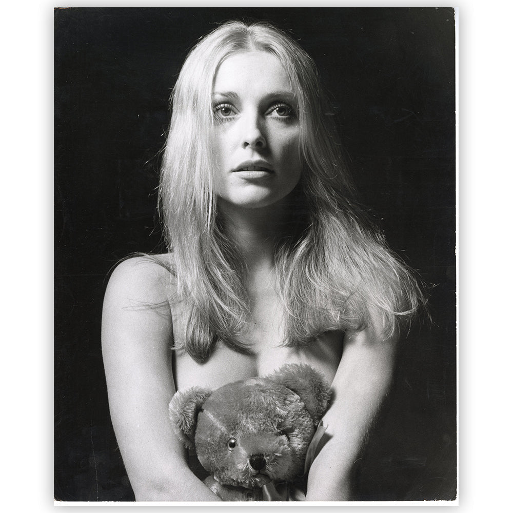 Sharon Tate with teddy bear, 1968