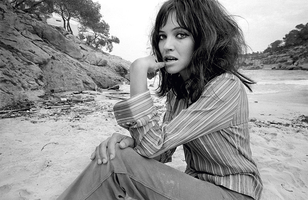 Anna Karina at the beach, 1967