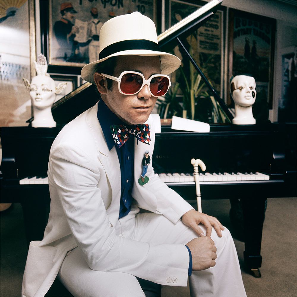 Elton John at home in Windsor, 1974