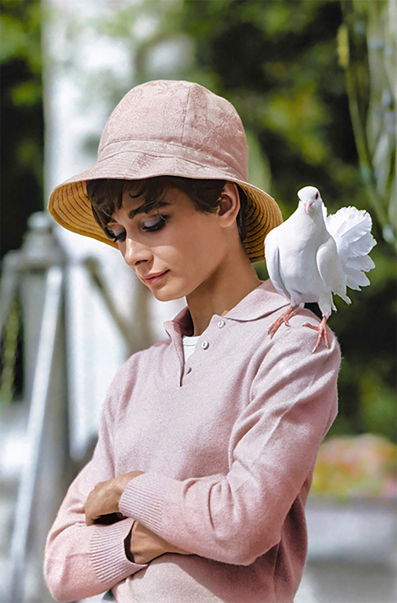 Audrey Hepburn on set in 1966, France (colourized)