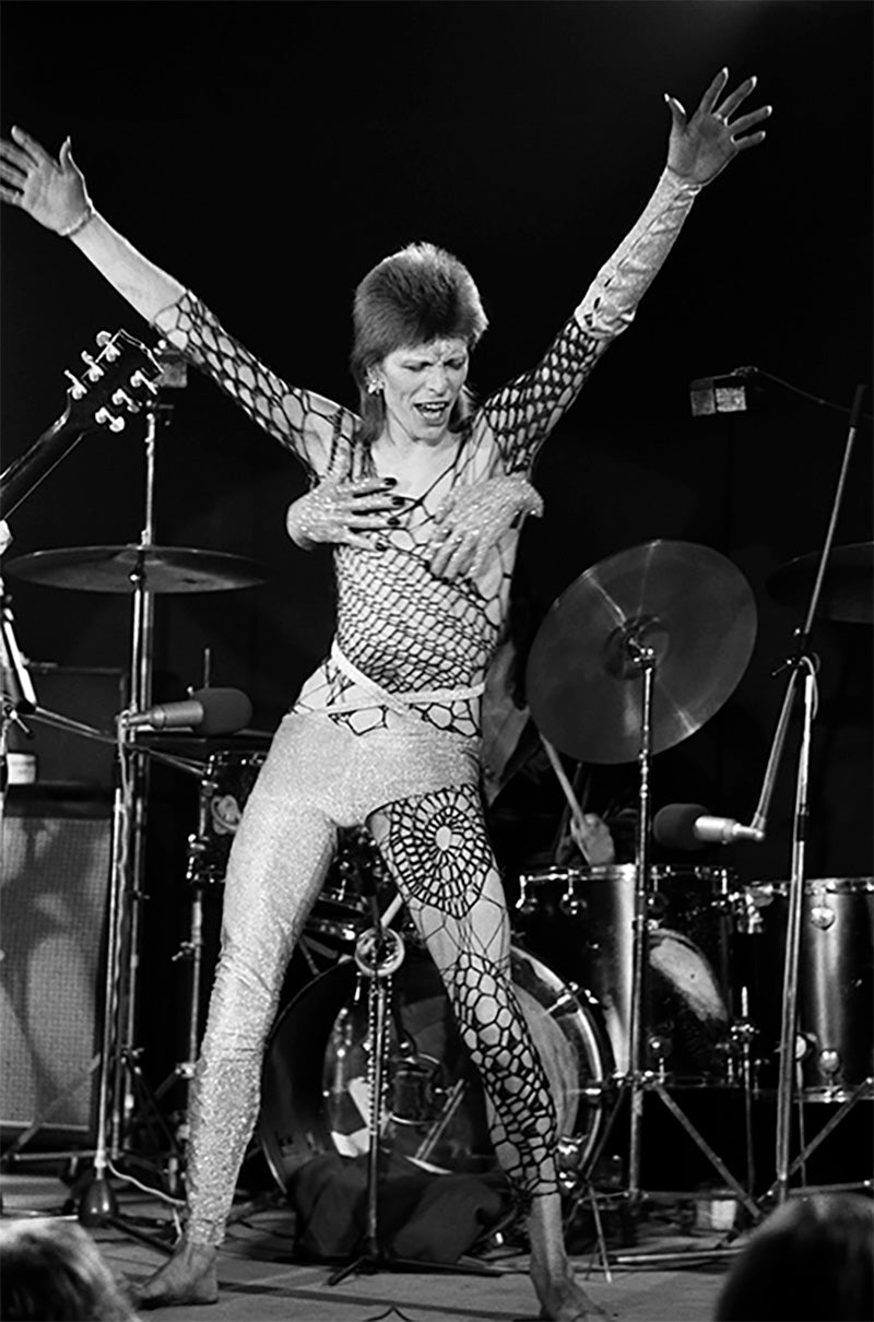 David Bowie performing as Ziggy Stardust at the Marquee Club in London, 19 October 1973