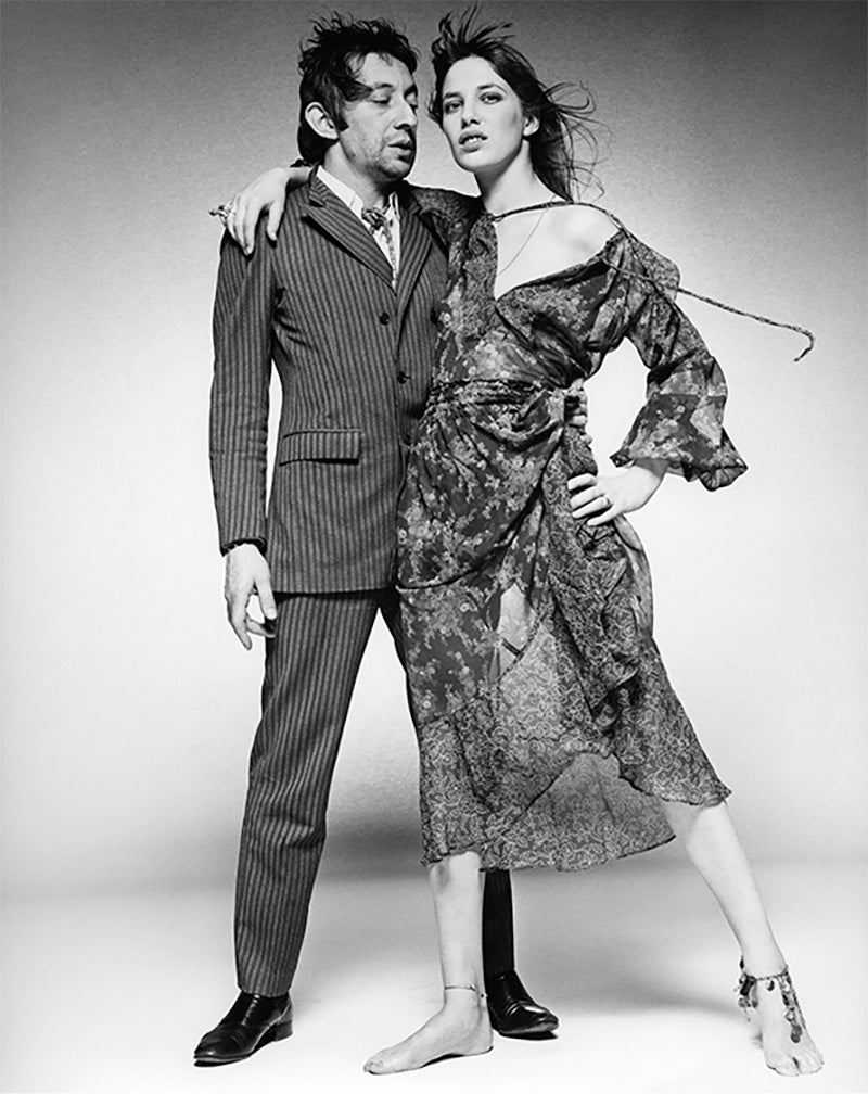 Serge Gainsbourg and Jane Birkin standing for a shoot